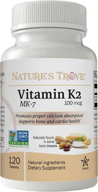 Vitamina K2 MK7 100mcg, 120 Cápsulas Veganas - Nature's Trove