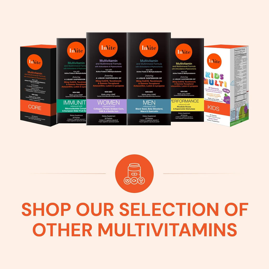 Invite Health Core Multivitamin - Multivitamínico Completo con Vitaminas Activadas y Minerales Quelados - 30 Días (2 Paquetes)