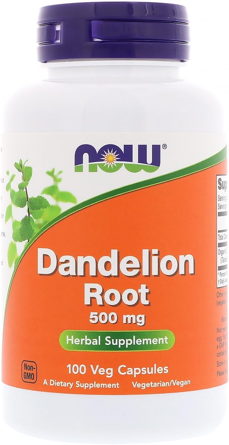 NOW Foods Raíz de Diente de León 500 mg, 100 Cápsulas (Pack de 3)