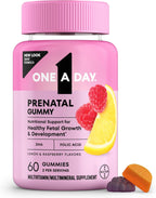One A Day Vitaminas Prenatales para Mujeres Gominolas - Vitaminas para el Embarazo con Ácido Fólico, DHA, Yodo, Gominolas Prenatales, Sin Hierro, 60 Unidades