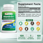 Best Naturals Vitamina B1 (Tiamina Mononitrato) 100 mg - 120 Comprimidos