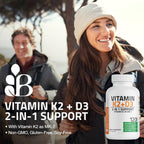 Bronson Vitamina K2 D3 (MK7) Complejo 2 en 1, 360 Cápsulas