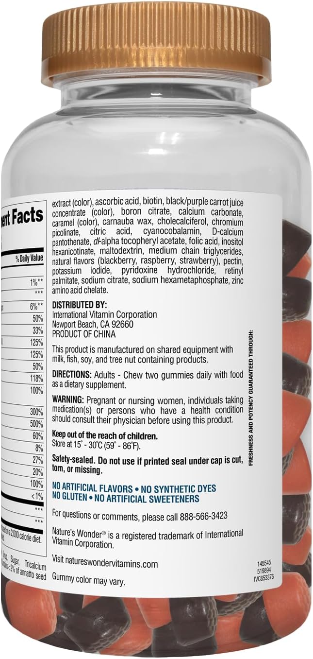 Nature's Wonder Women's Multivitamin Gummies - Gominolas Multivitamínicas para Mujeres, 150 unidades