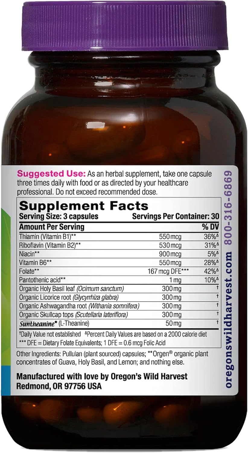 Stress Guard - Complemento de L-Teanina con Hierbas Adaptogénicas, 90 Cápsulas