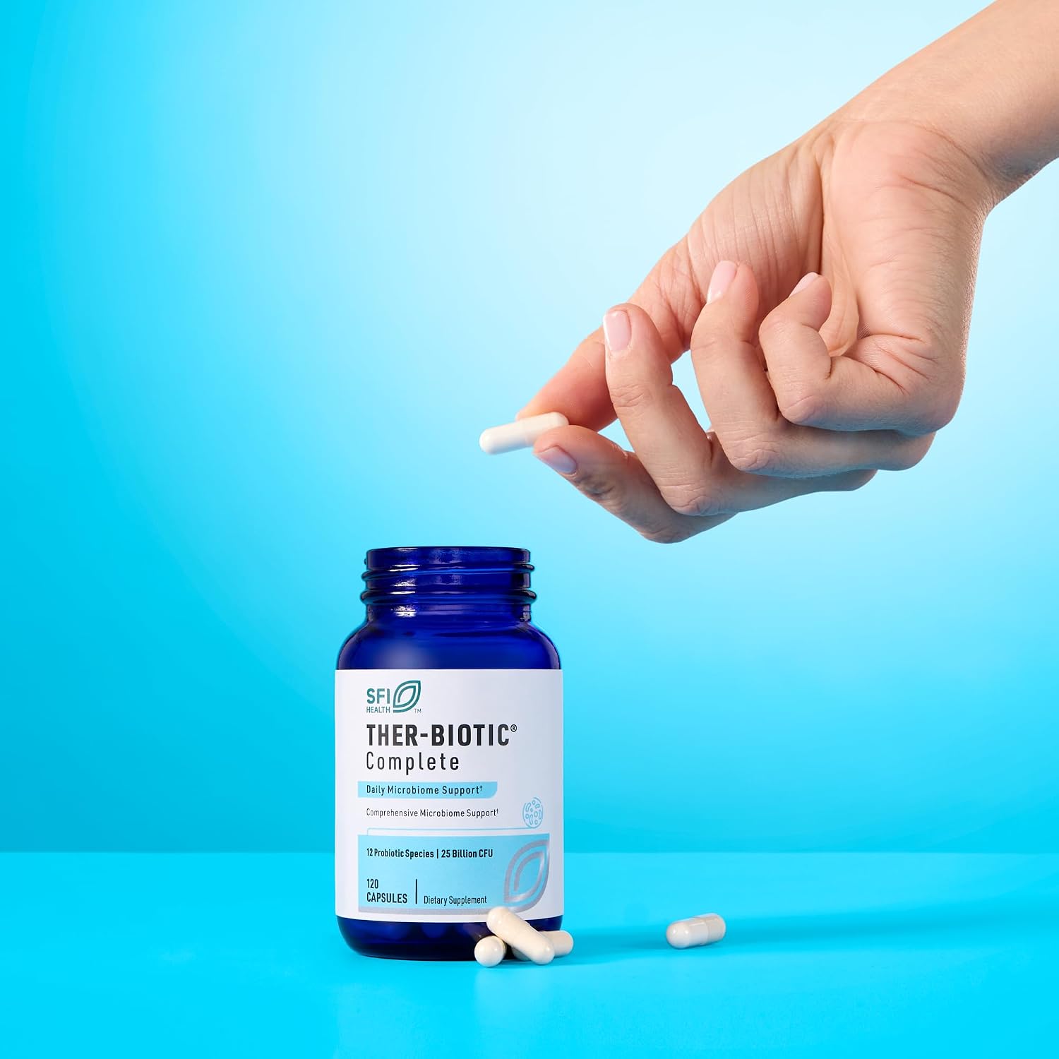 Ther-Biotic Complete - Probióticos 12 Cepas, 25 Mil Millones UFC, 240 Cápsulas (2 Envases de 120)