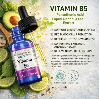 Vitamina B5 Líquida 50 mg – Ácido – Reducción del cansancio y la fatiga: Ayuda a disminuir la sensación de – Image 5