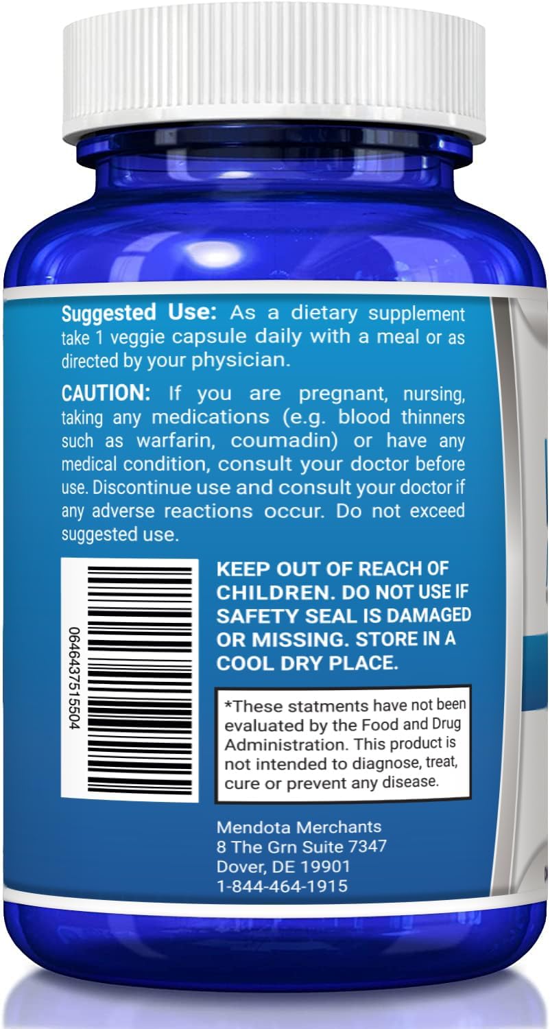 Vitamina K2 MK7 (MenaQ7) 100 mcg con Aceite de Coco - 120 Cápsulas Veganas