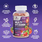Gominolas Multivitamínicas para Adultos - Complejo Multivitamínico Diario con Vitaminas A, C, D, B12 para Mujeres y Hombres - 120 Gomitas