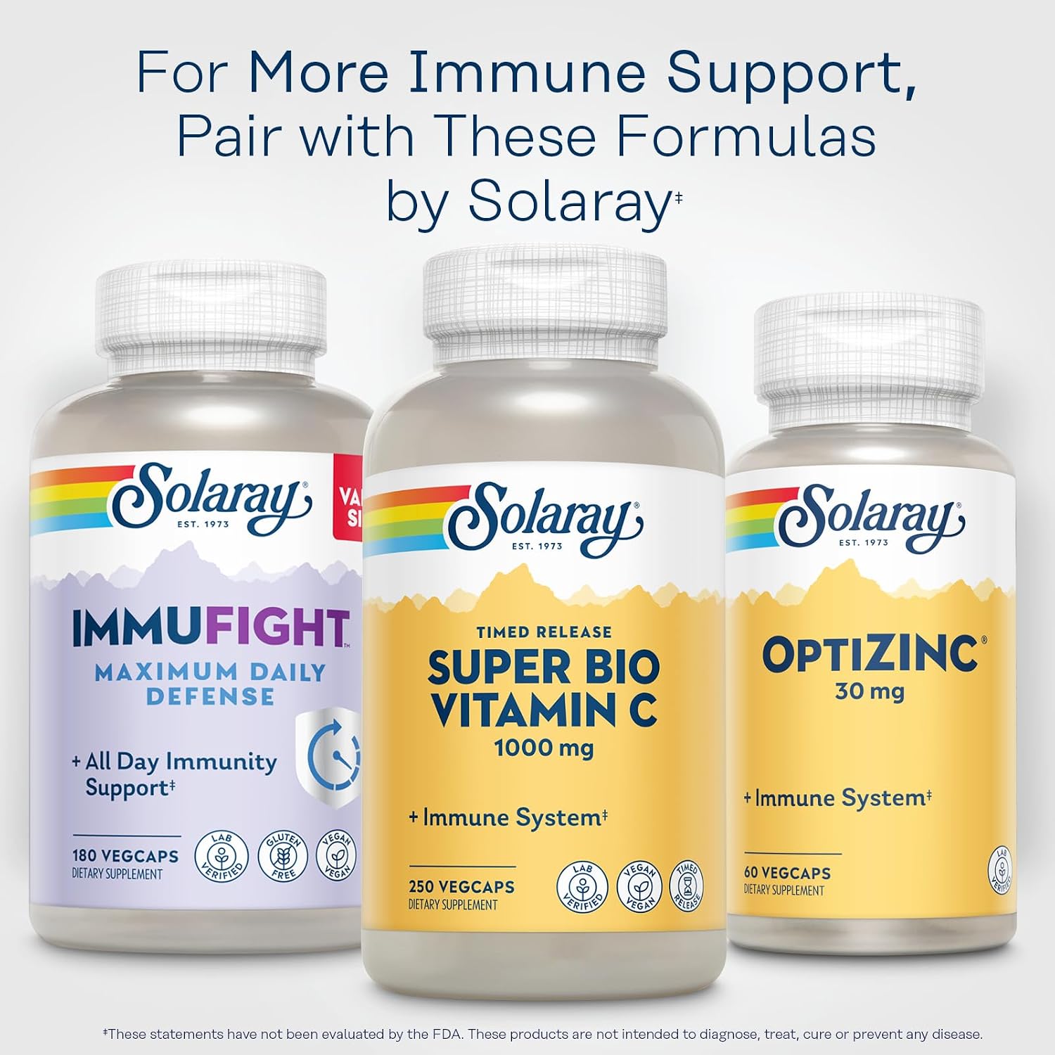 SOLARAY Super Bio Vitamin C 1000 mg with Bioflavonoids, Sustained Release, Vegan - 250 Capsules