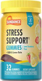 Sundance Stress Support Gummies - con GABA y Melisa - Sabor Limón Fresa - 32 gominolas