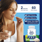 Suplemento Cerebral con Bacopa Monnieri, Lion's Mane y Alpha GPC - Apoya Memoria y Concentración - 120 Cápsulas