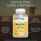 Solaray Reacta-C Vitamin C 500mg - 180 Vegan Capsules - Immune & Antioxidant Support