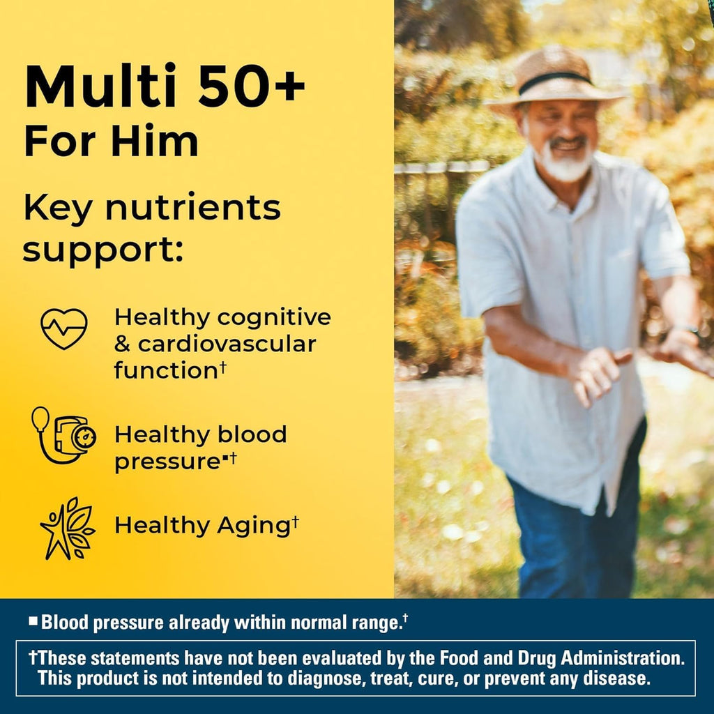 Nature Made Multi for Him 50+ - Multivitamínico para Hombres Mayores de 50 Años - 90 Comprimidos (Pack de 4)