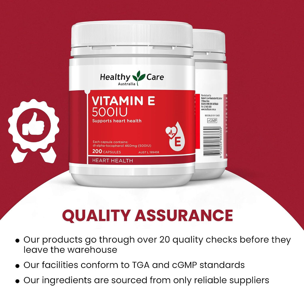 Healthy Care Vitamin E 500IU 200 Capsules
