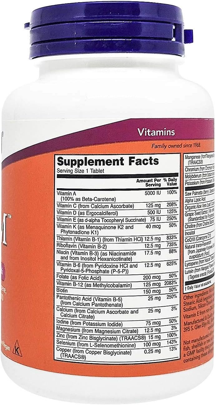 NOW Foods ADAM Multivitamínico para Hombres 60 Comprimidos