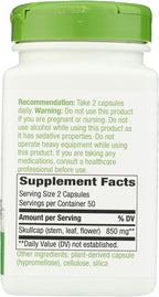Nature's Way Escutelaria (Skullcap) - 850 mg por porción de 2 cápsulas - 100 cápsulas (50 porciones)