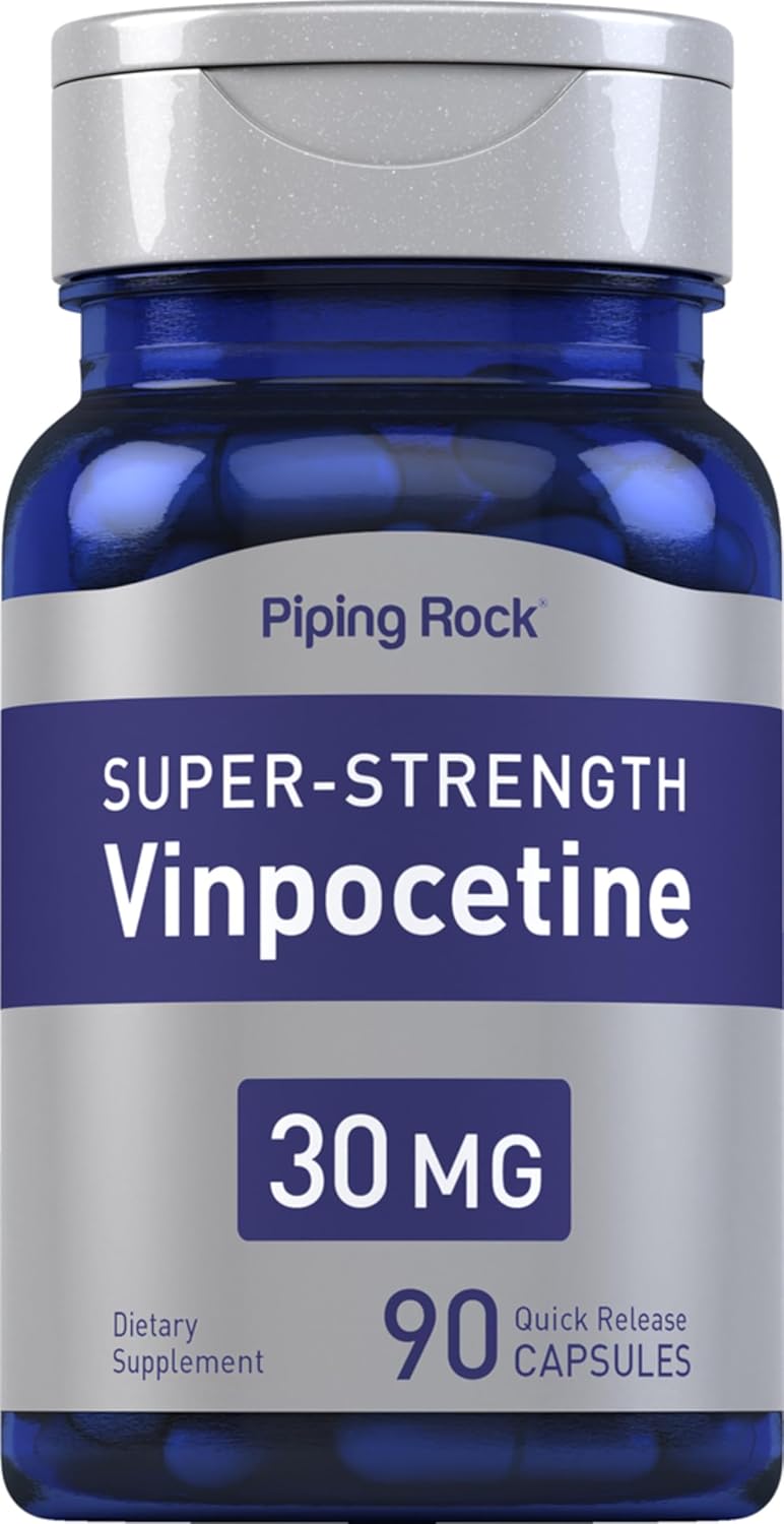 Piping Rock Vinpocetina 30 mg | 90 Cápsulas | Suplemento de Alta Potencia | No-GMO, Sin Gluten