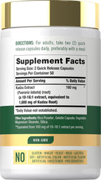 Carlyle Raíz de Kudzu Extracto | 100 Cápsulas | Fórmula No-GMO y Sin Gluten | Suplemento Herbal Tradicional