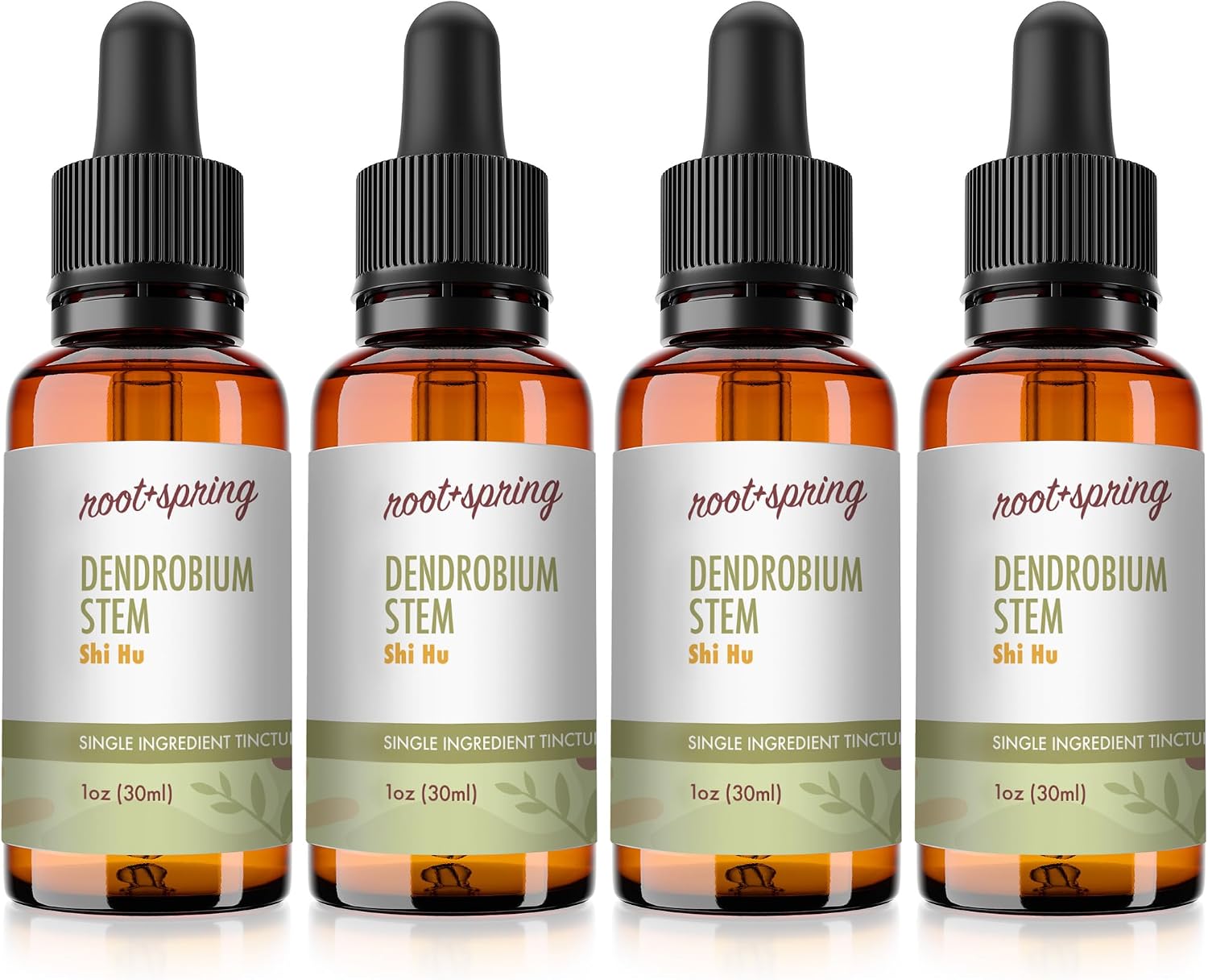 Tintura Herbal de Tallo de Dendrobium - Shi Hu Extracto Líquido Concentrado con Gotero - 1 oz (Pack de 4)