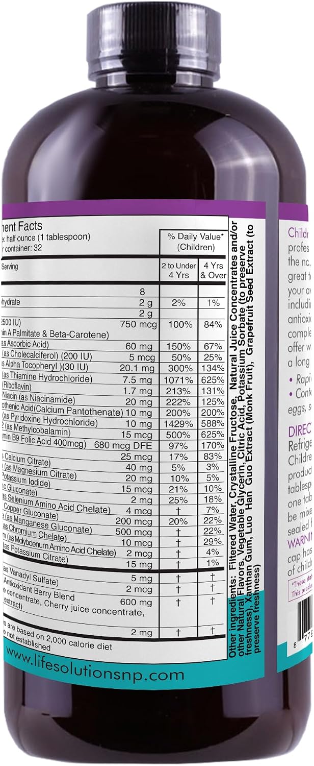 Life Solutions Multivitamínico Líquido para Niños - 473 ml