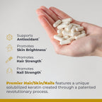 Premier Research Labs Complemento para Cabello, Piel y Uñas con Queratina, Calcio y Magnesio - 60 Cápsulas Vegetarianas