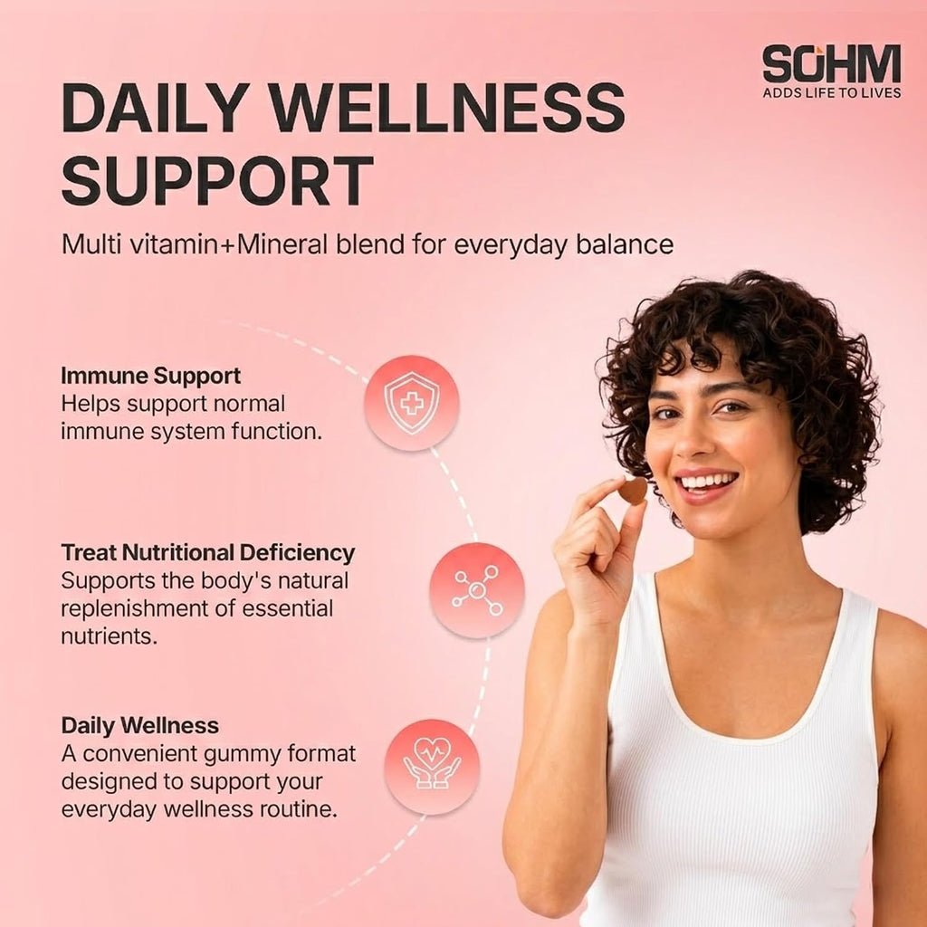 SOHM Multivitamin Gummies para Hombres y Mujeres, 60 unidades – Gomitas diarias con Vitaminas A, C, D3, E y Ácido Fólico