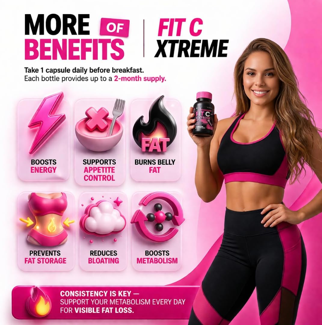 Fit C Xtreme Metabolism Support – Suplemento Herbal con Té Verde, Camu Camu y Jengibre – 60 Cápsulas