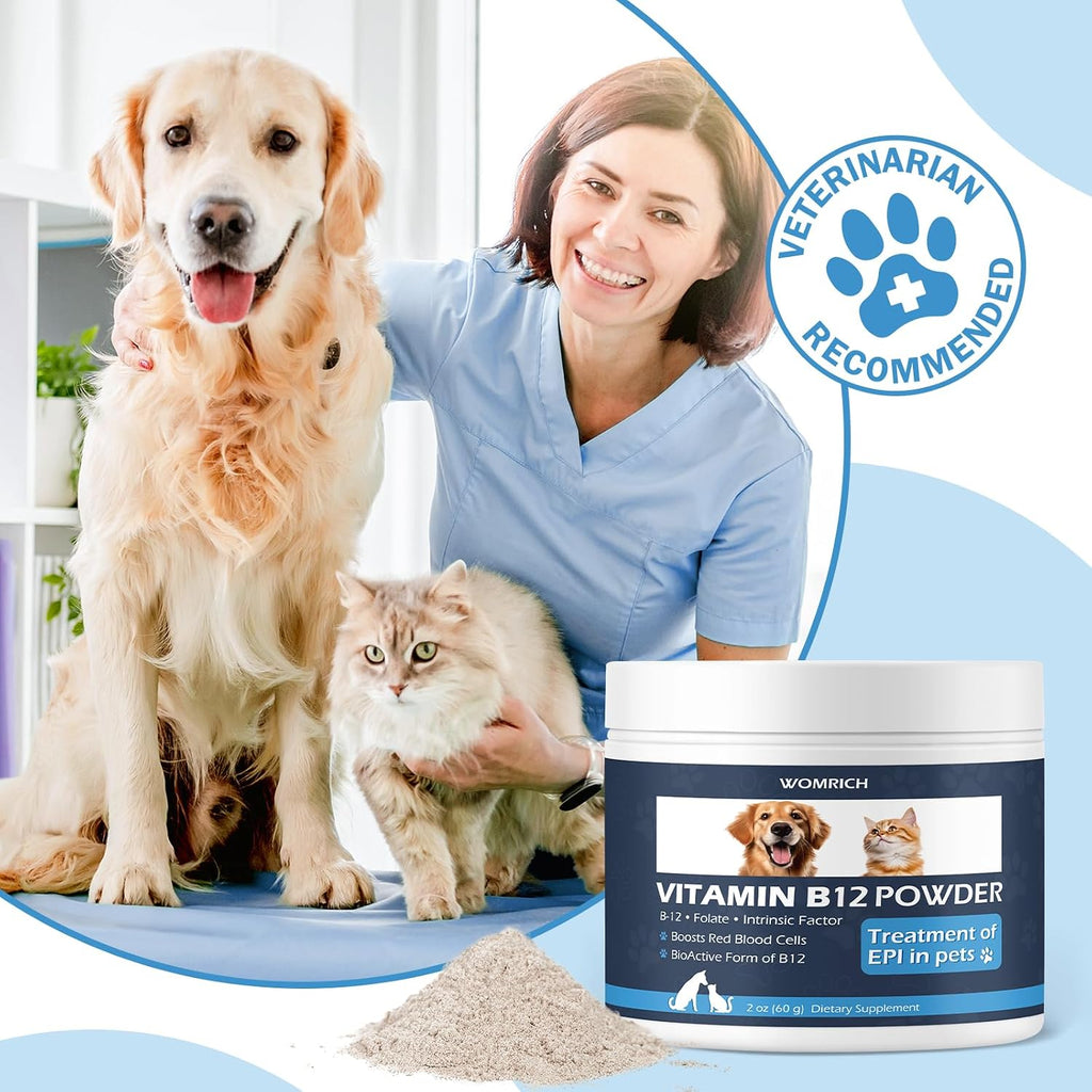 Methylcobalamin B12 en Polvo para Gatos y Perros con Folato y Factor Intrínseco