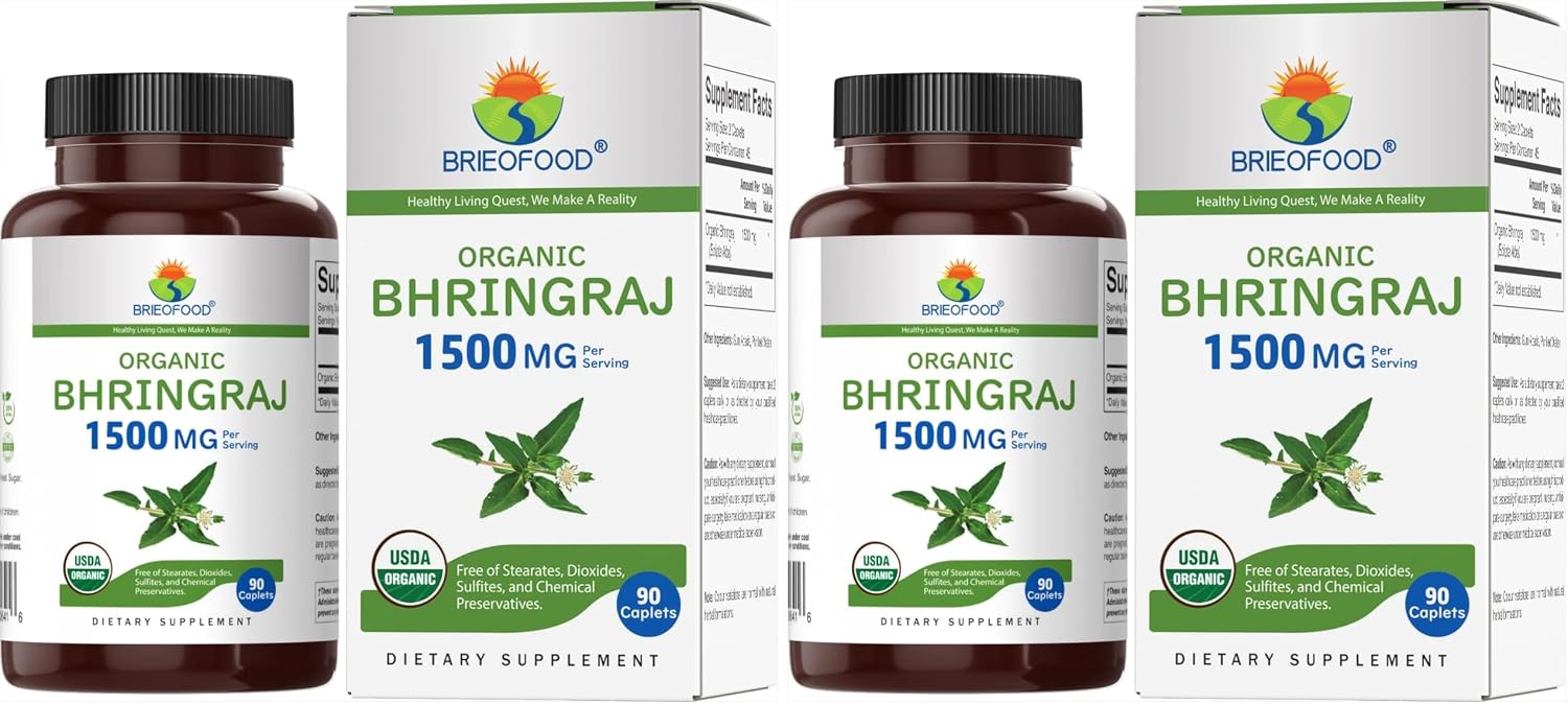 Brieofood Bhringraj Orgánico 1500 mg, 90 Comprimidos Vegetales