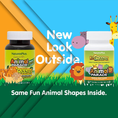 NaturesPlus Animal Parade KidGreenz - 90 Comprimidos Masticables (Pack de 3) - Mezcla de Superalimentos para Niños – Image 2