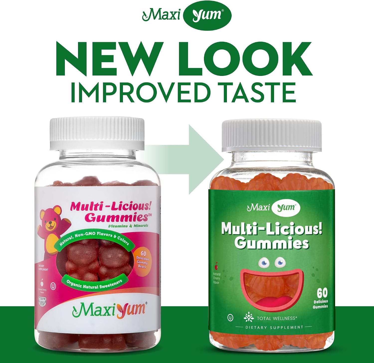 Maxi Health Multivitamin Gummies - Gomitas Multivitamínicas Sabor Cereza - 60 Gomitas para Adultos y Niños