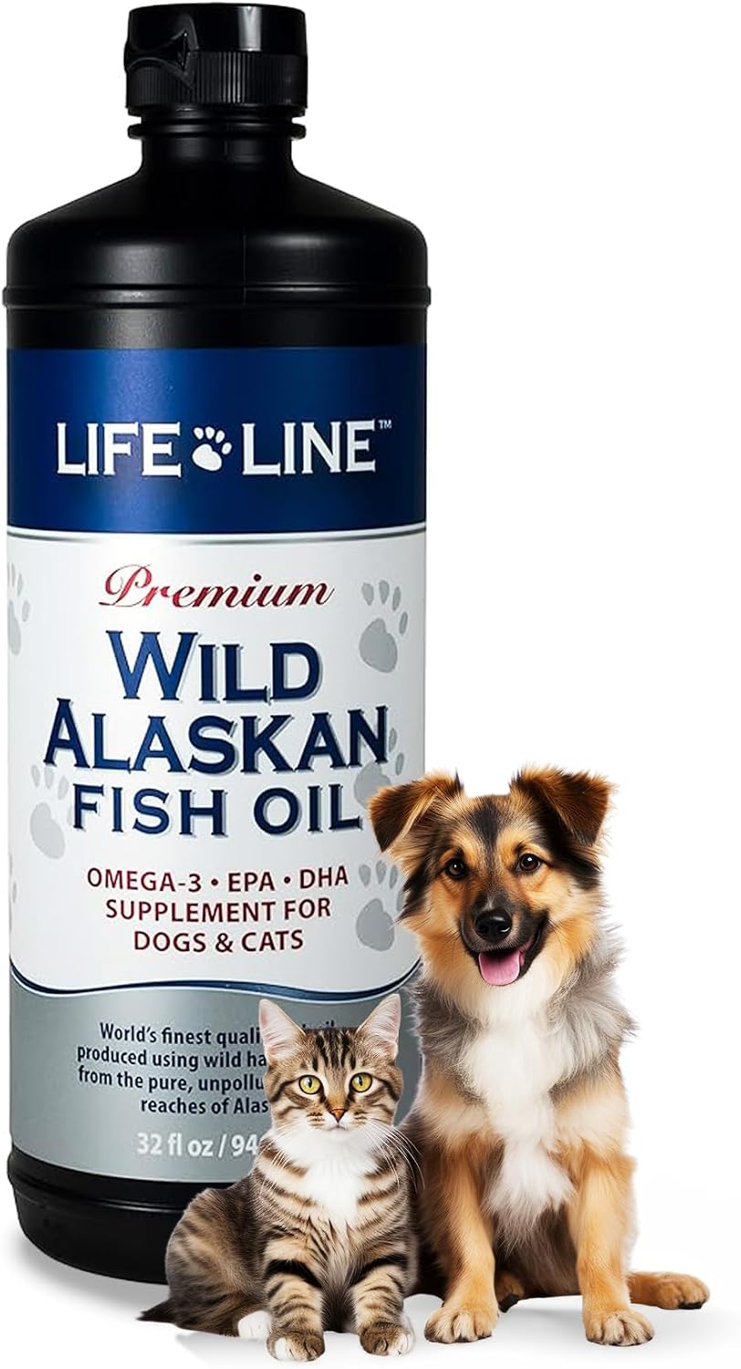 Aceite de Pescado Omega-3 Lifeline para Mascotas – Salmón y Abadejo de Alaska, 128 oz