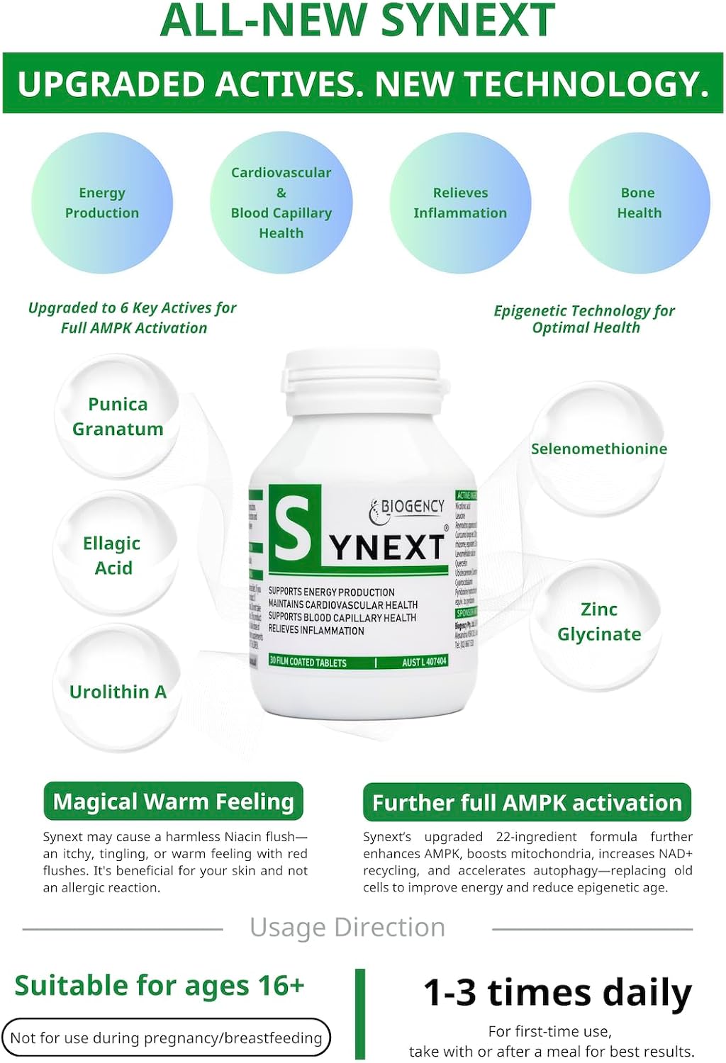 Synext NAD+ Supplement 30 Comprimidos