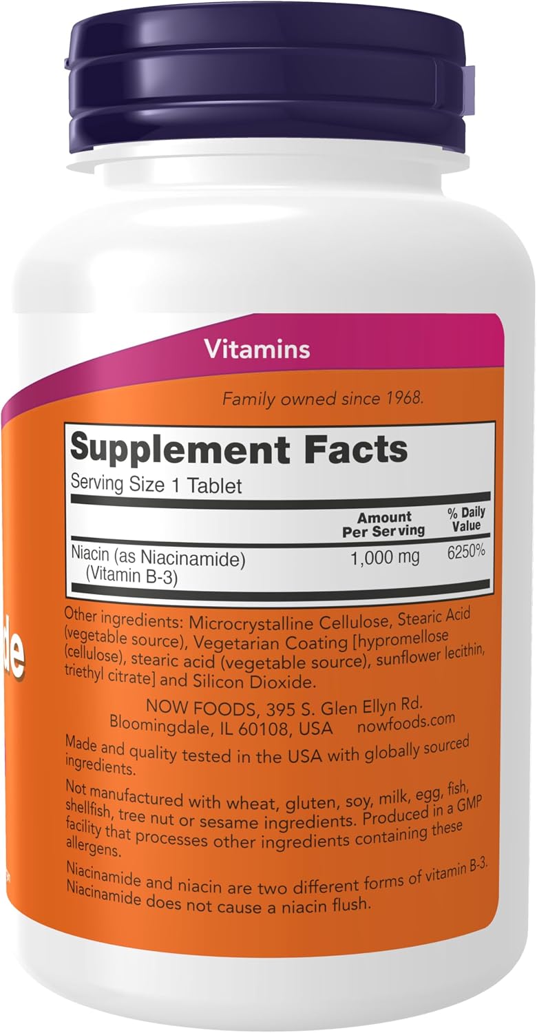 Now Foods Niacinamida (Vitamina B-3) 1000 mg, 90 Comprimidos