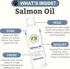 Wholistic Pet Organics Aceite de Salmón Salvaje de Alaska para Perros y Gatos - Omega 3 Liquido - 4 oz