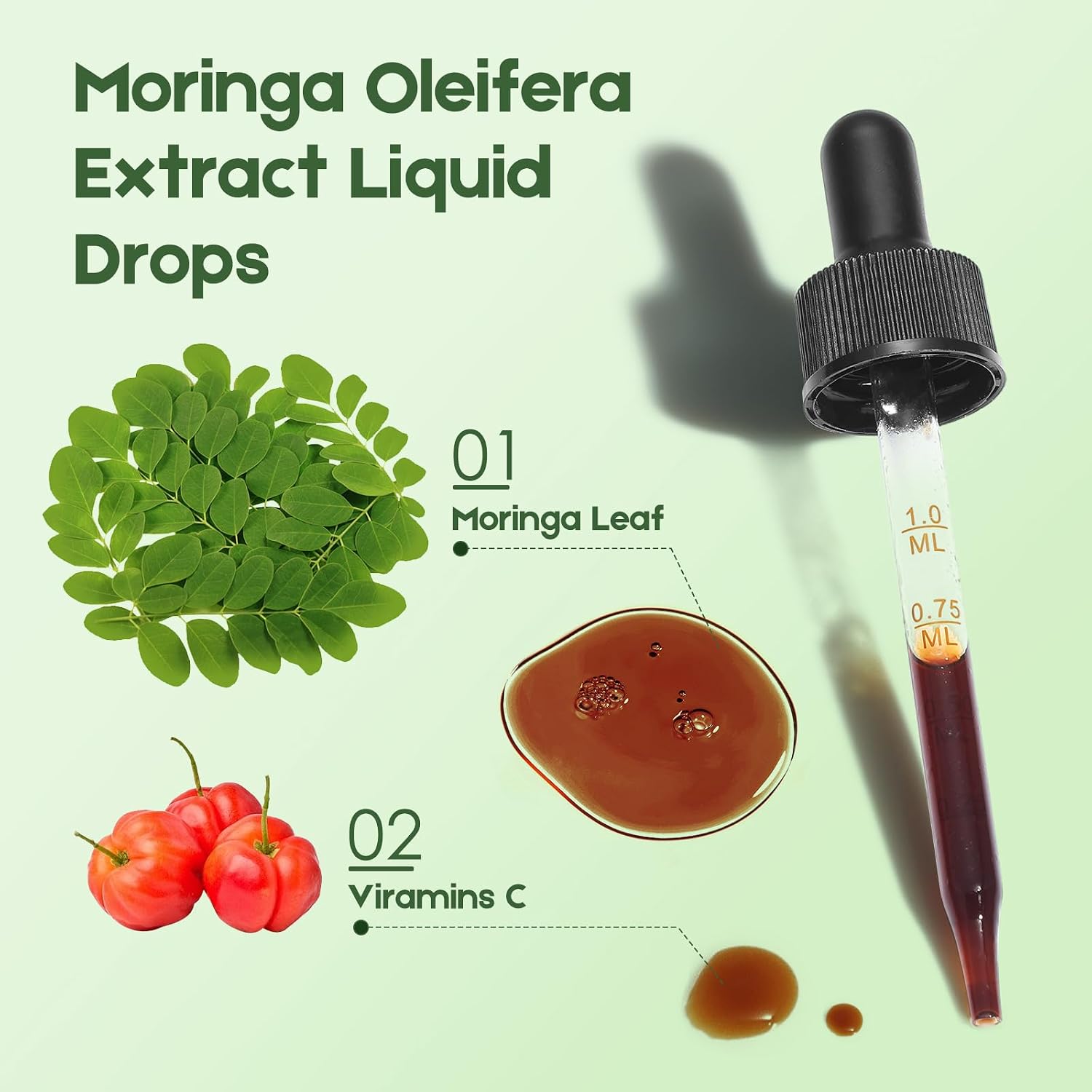 MaxuraFit Moringa Leaf Drops con Vitamina C - 118 ml