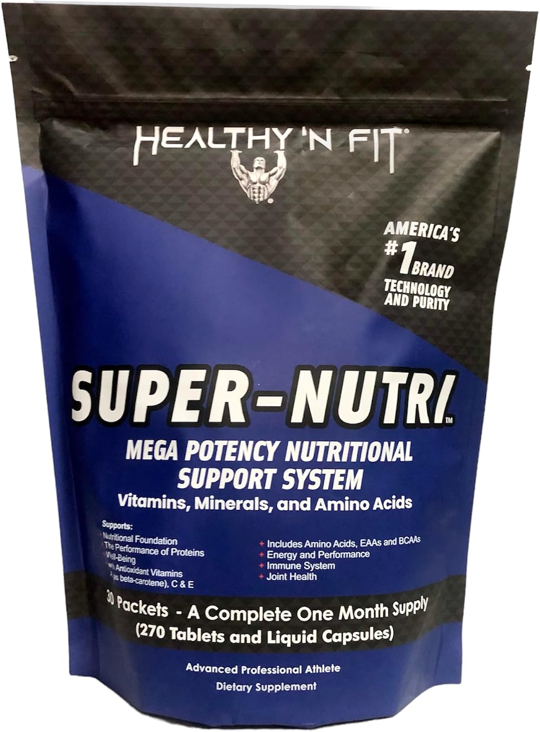 Healthy 'N Fit Super-Nutri Pack (30 sobres) - Multivitamínico de alta potencia con aminoácidos y minerales