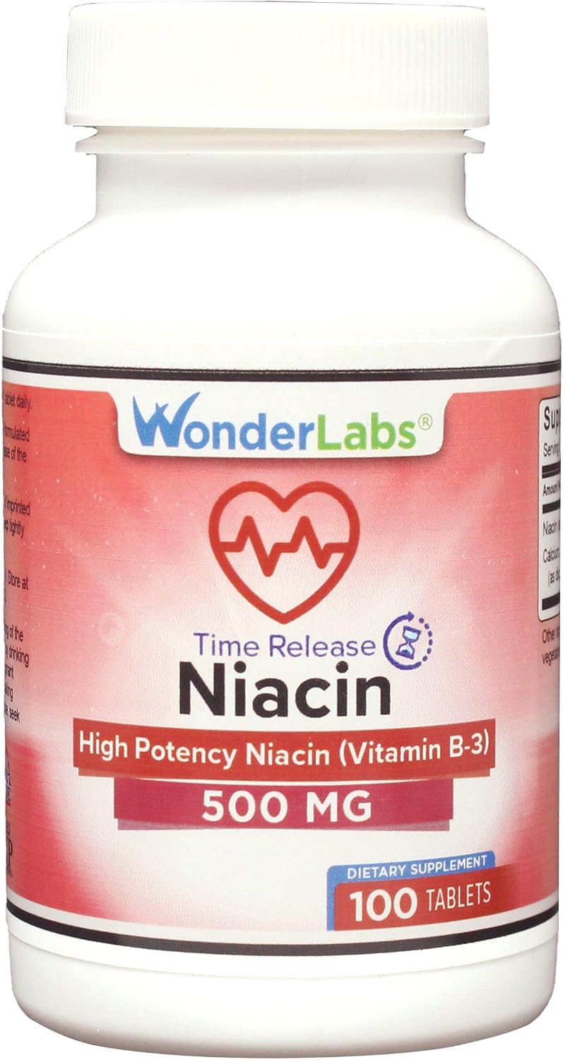 Wonder Laboratories Niacin High Potency Extended Release 500 mg, 100 Tablets