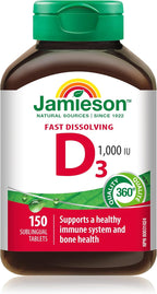 Jamieson Vitamina D3 1.000 UI, 150 Comprimidos Sublinguales