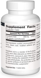 Source Naturals Ácido Pantoténico 250 mg - Vitamina B5, 250 Comprimidos