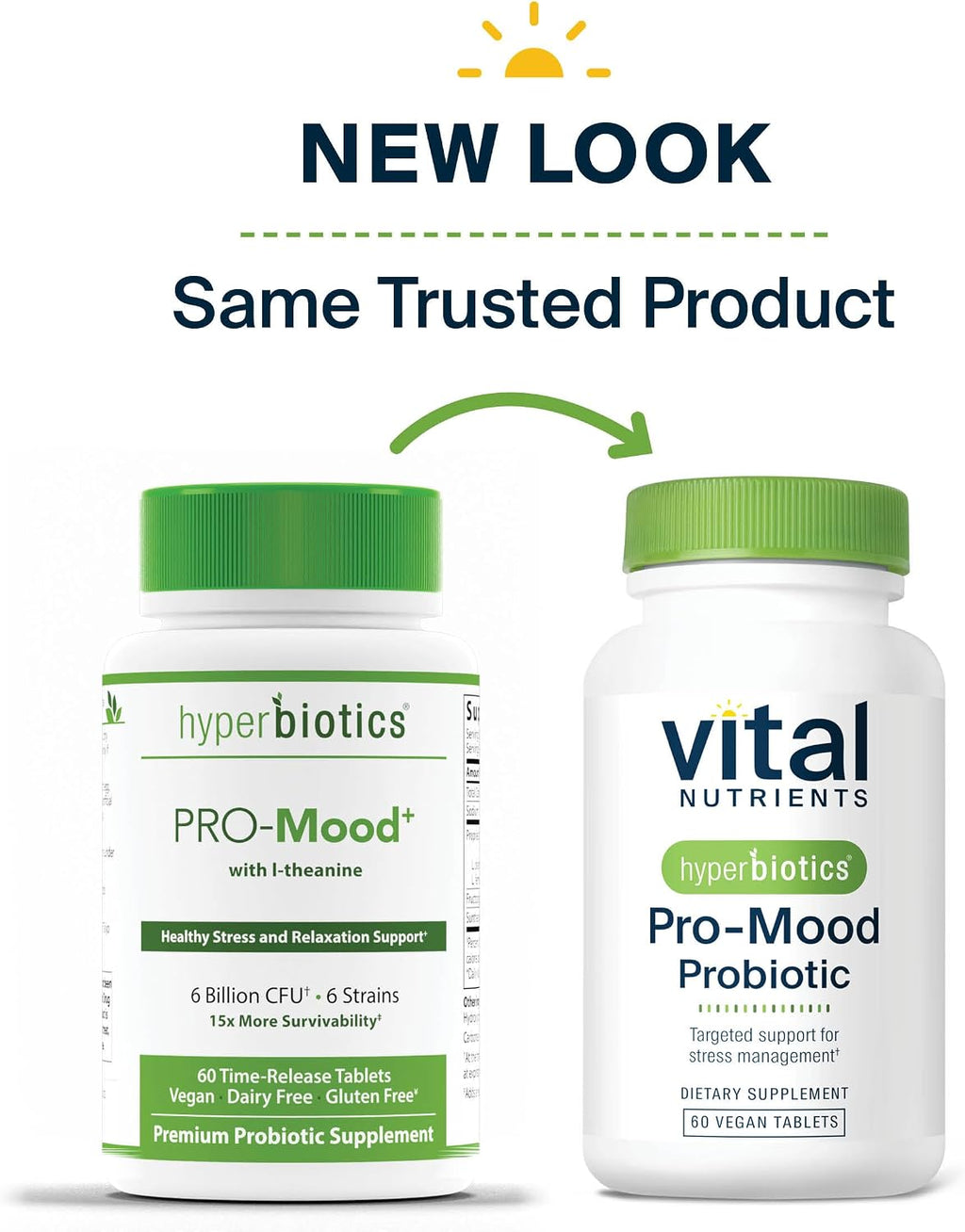 Hyperbiotics Pro Mood Probiotic con L-teanina - 60 Cápsulas Veganas