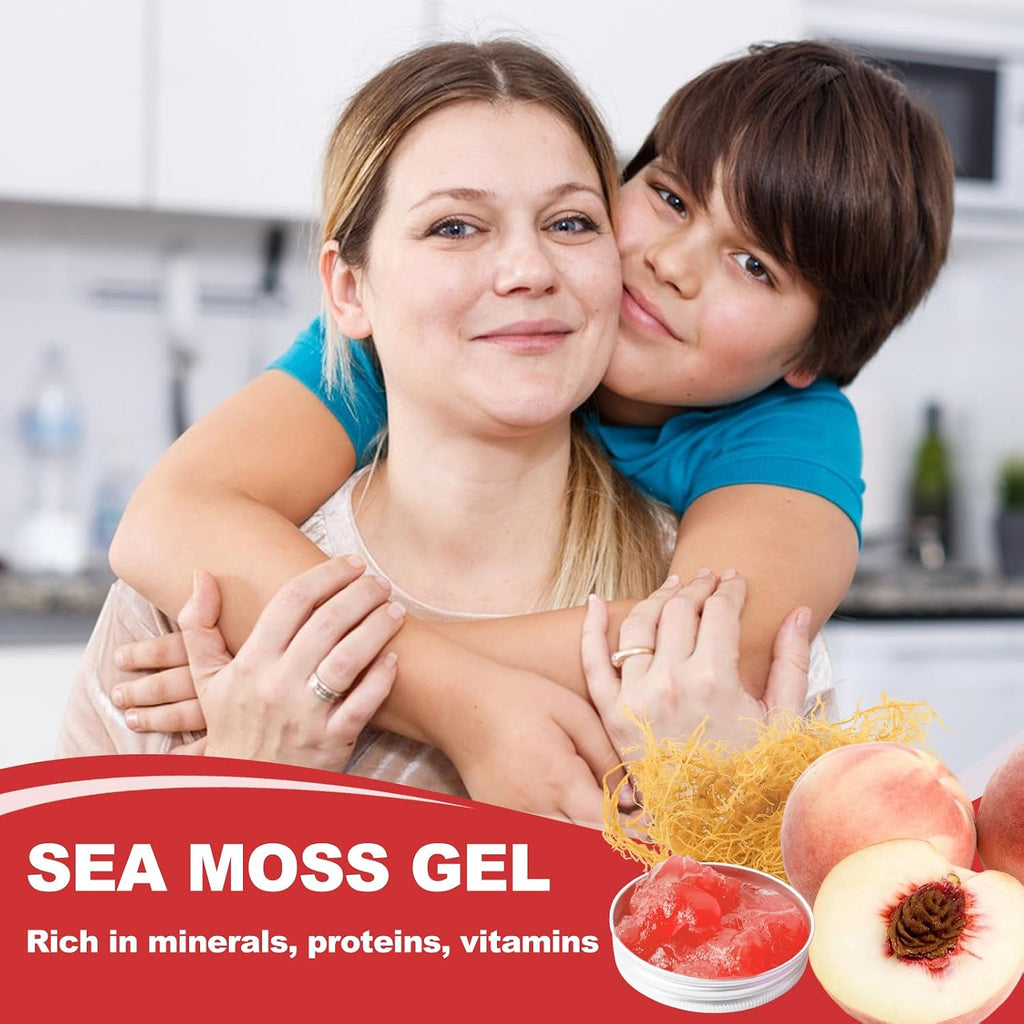 Gel de Musgo Marino 18.5oz - Suplemento Multivitamínico Natural, Sabor Melocotón