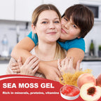 Gel de Musgo Marino 18.5oz - Suplemento Multivitamínico Natural, Sabor Melocotón
