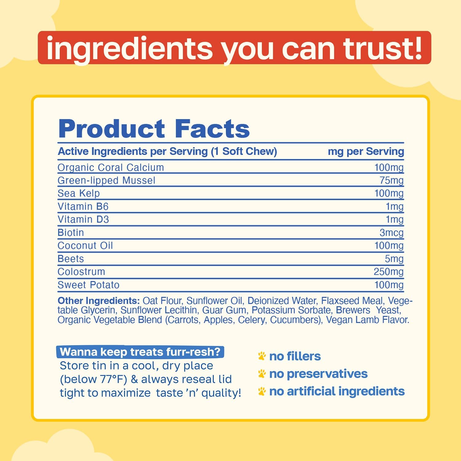 Happy Paws 10-en-1 Multivitamínico para Perros - 100 Chews Sabor Cordero Vegano