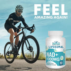 Maripolio NAD+ Liposomal 1000 mg | Alta Biodisponibilidad | Apoyo al Metabolismo Energético Celular | Suplemento de NAD+ Puro para Hombres y Mujeres, 60 Cápsulas Blandas