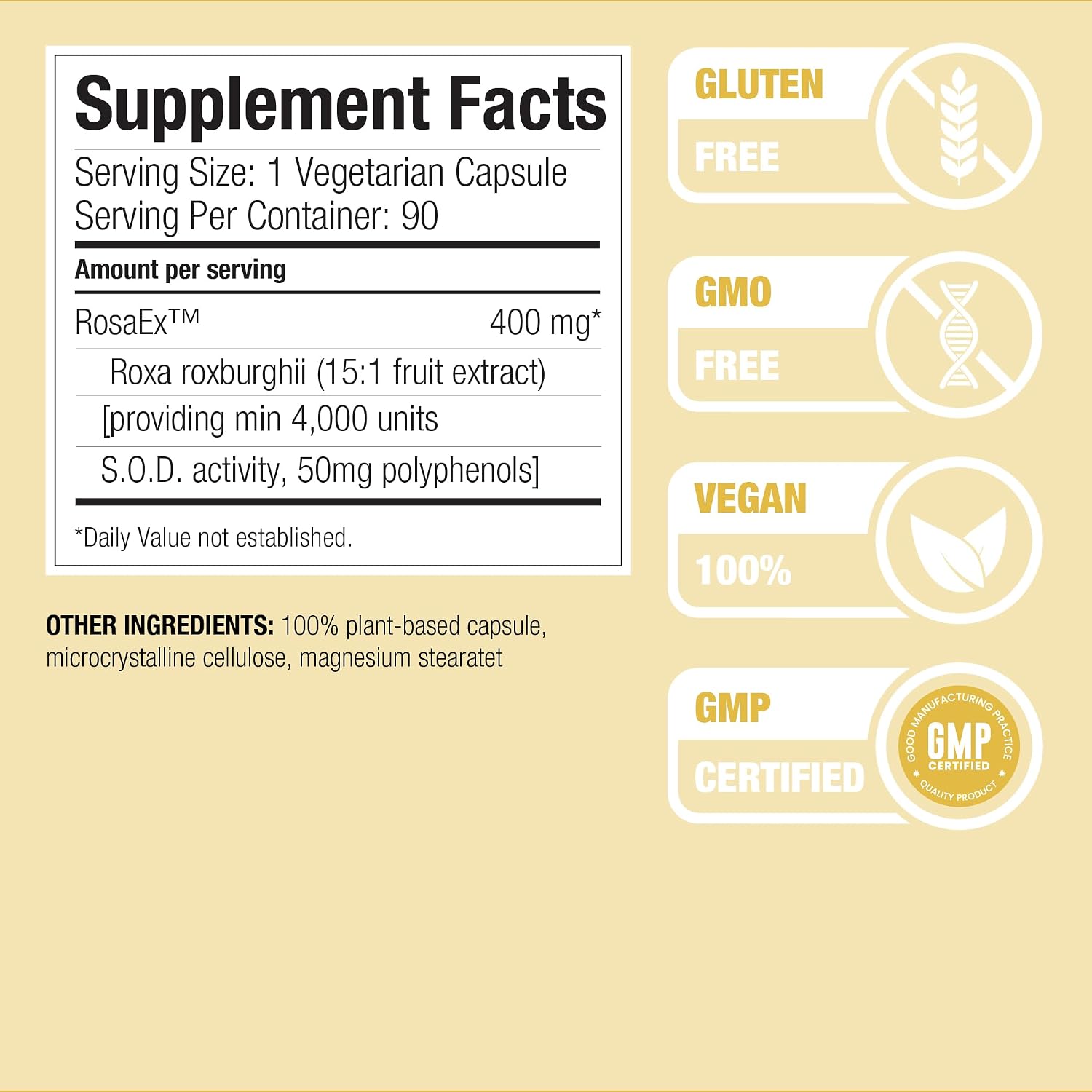 Superóxido Dismutasa (SOD) - 400 mg por cápsula, 90 cápsulas veganas