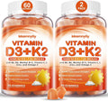 Maennyliy Vitamin D3 K2 Gummies - 5000IU D3 + 120mcg K2 (MK-7) - Sin Azúcar con Omega-3, Metil B12, B9, B6, Vitamina C, E, Magnesio y Zinc