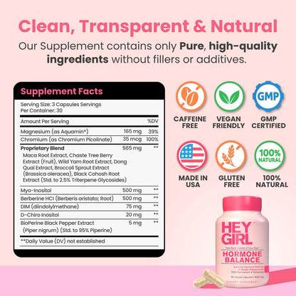 Hey Girl Hormone Balance for Women - DIM, – Cimífuga negra (Black Cohosh) : Planta utilizada para aliviar los – Image 5