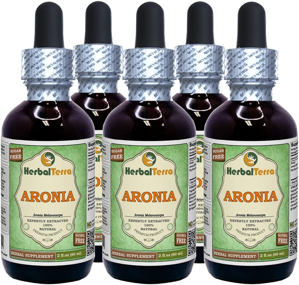 Extracto Líquido de Aronia (Aronia Melanocarpa) - HerbalTerra, 4 botellas de 118 ml