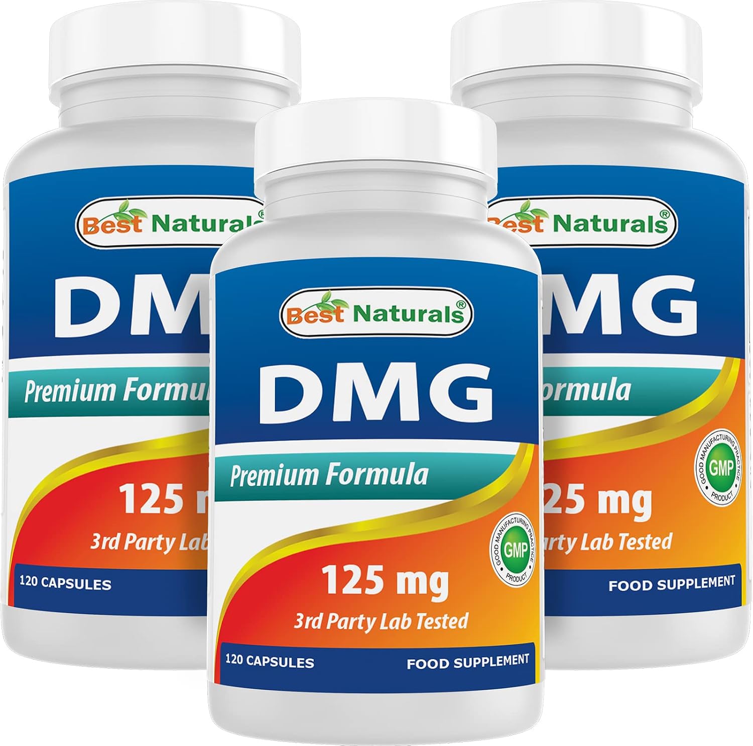 Best Naturals DMG 125 mg - 120 Cápsulas (Paquete de 3)